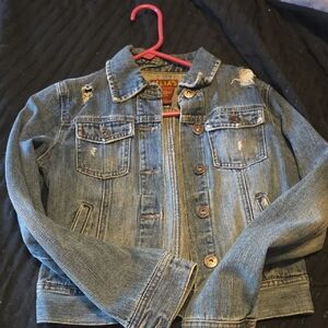 Delia's Women's Blue Denim Distressed Jacket